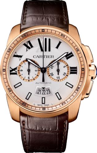 cartier calibre gold watch replica|cartier calibre chronograph.